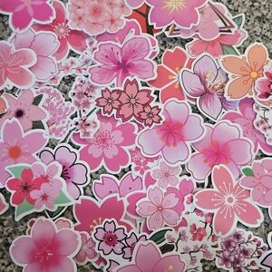 🍒🍒 Cherry Blossom Paper Stickers - 20 Count